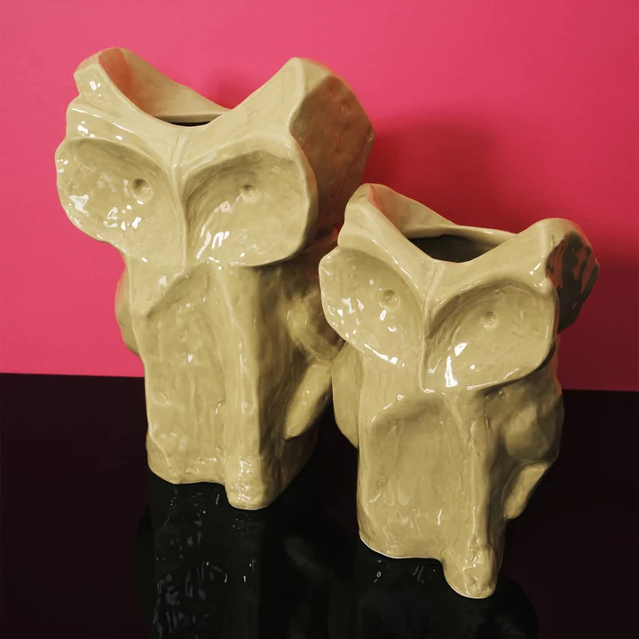 Serax - After Midnight Vase Owl S and L, yellow