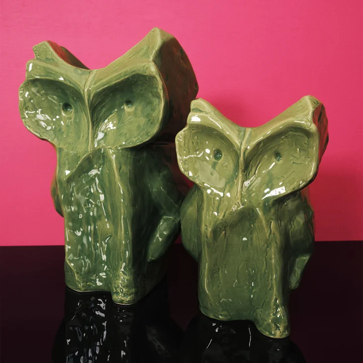 Serax - After Midnight Vase Owl S and L, green