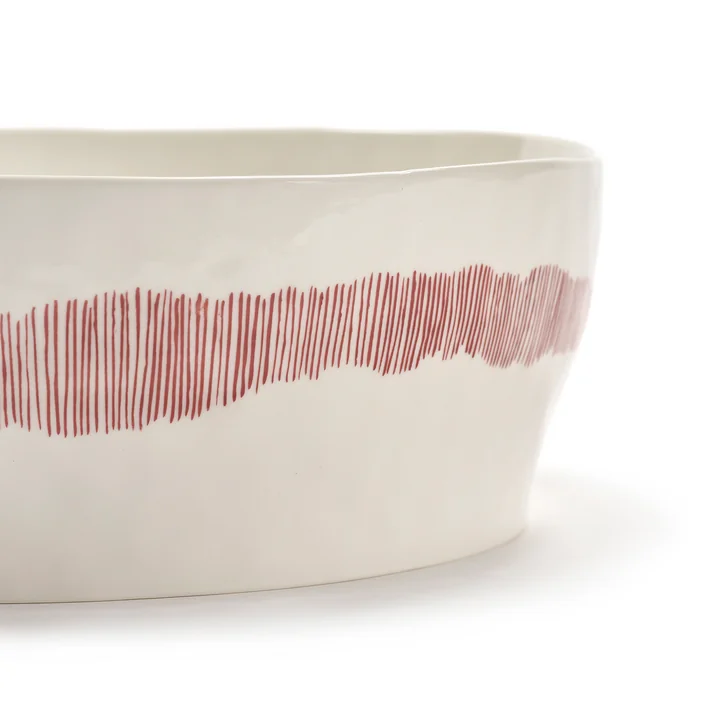Serax - Feast salad bowl, white / red stripes