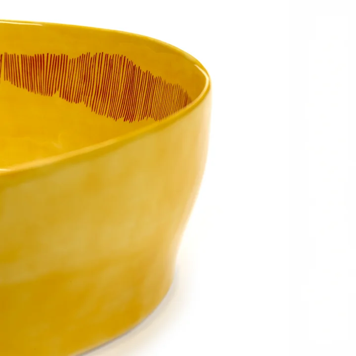 Serax - Feast salad bowl, yellow / red stripes
