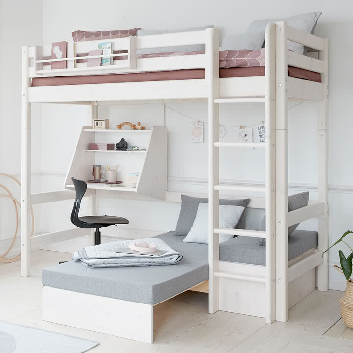 Flexa - Sleep foam mattress for White Casa loft bed, gray