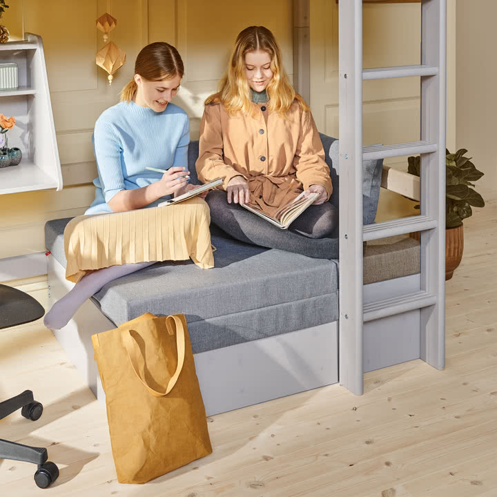 Flexa - Sleep foam mattress for White Casa loft bed, gray