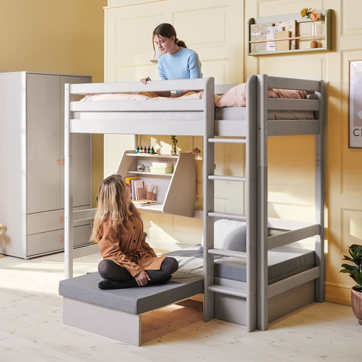 Flexa - Sleep foam mattress for White Casa loft bed, gray