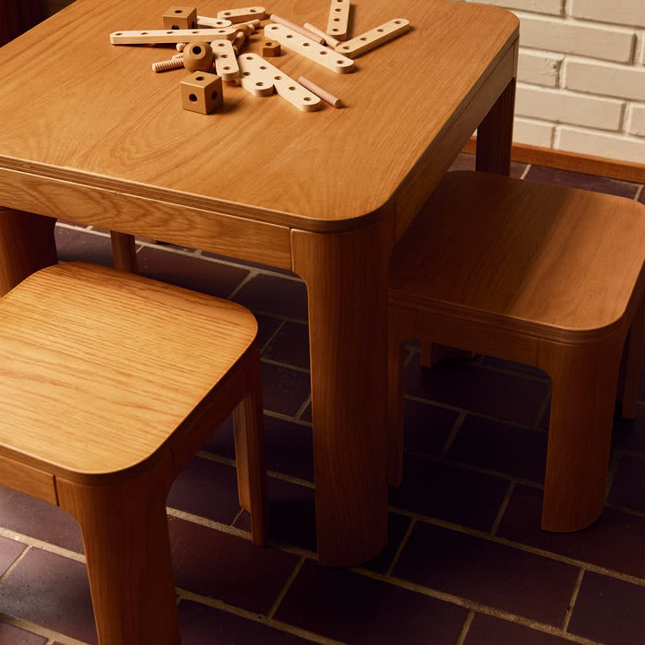 Flexa - Nova children's table and stool, oak