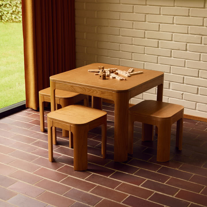 Flexa - Nova children's table and stool, oak