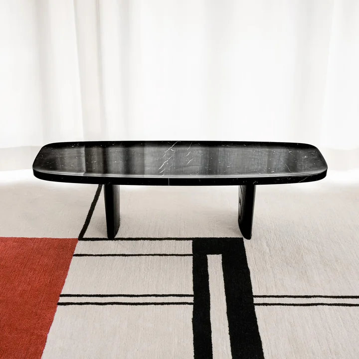 ClassiCon - Matéria side table, 110 x 39 cm, Nero Marquina marble / black