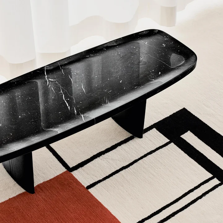 ClassiCon - Matéria side table, 110 x 39 cm, Nero Marquina marble / black