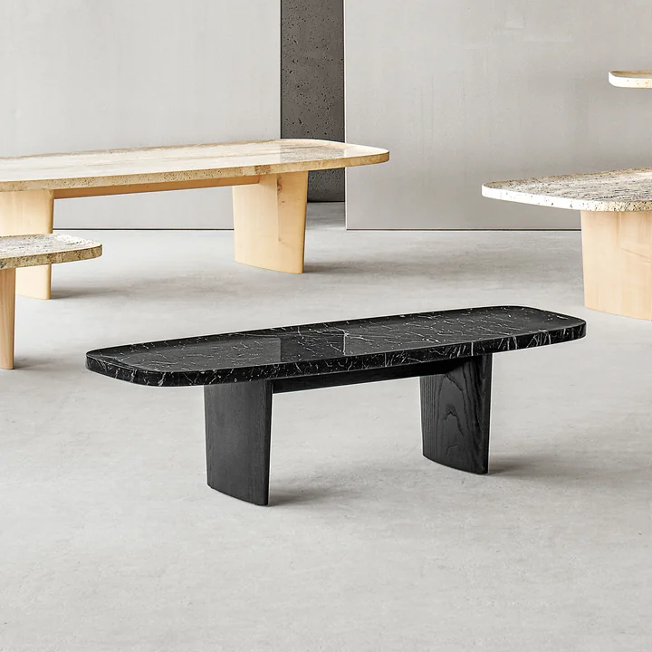 ClassiCon - Matéria side table, 110 x 39 cm, Nero Marquina marble / black