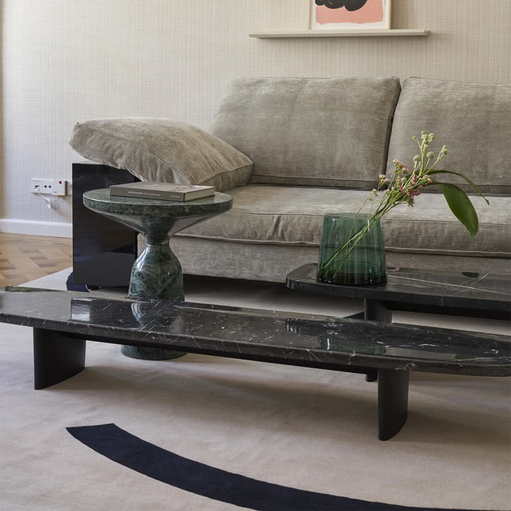 ClassiCon - Matéria coffee table, long, 170 x 39 cm, Nero Marquina marble / black
