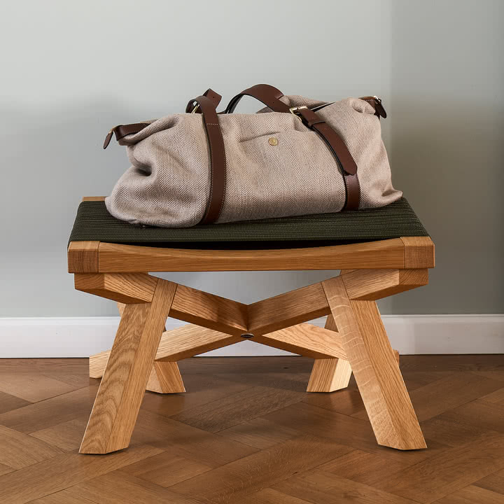 ClassiCon - Volkshaus stool, natural oak / forest green