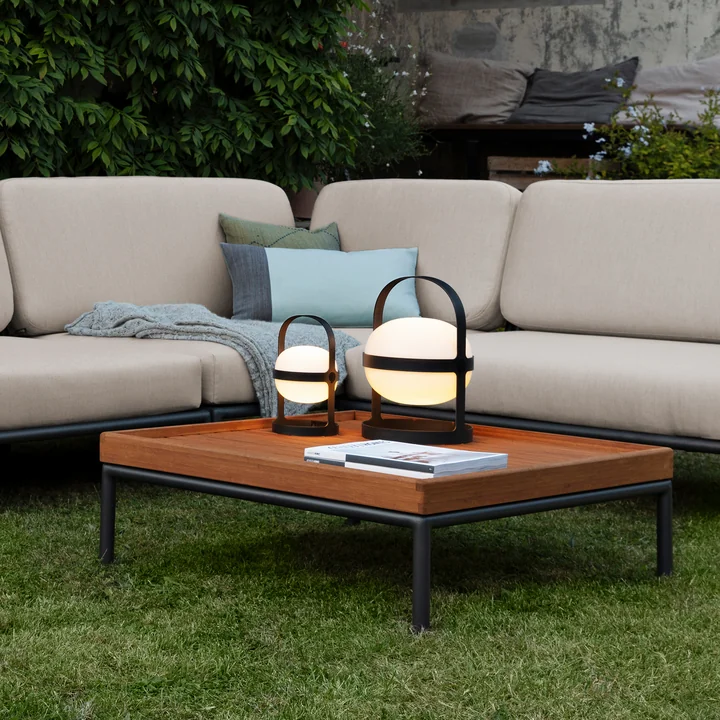 HOUE - LEVEL - LEVEL 2 Coffee table, 81 x 81 cm, bamboo / dark gray