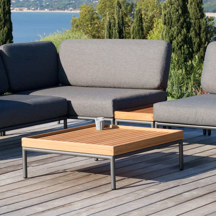 HOUE - LEVEL - LEVEL 2 Coffee table, 81 x 81 cm, bamboo / dark gray