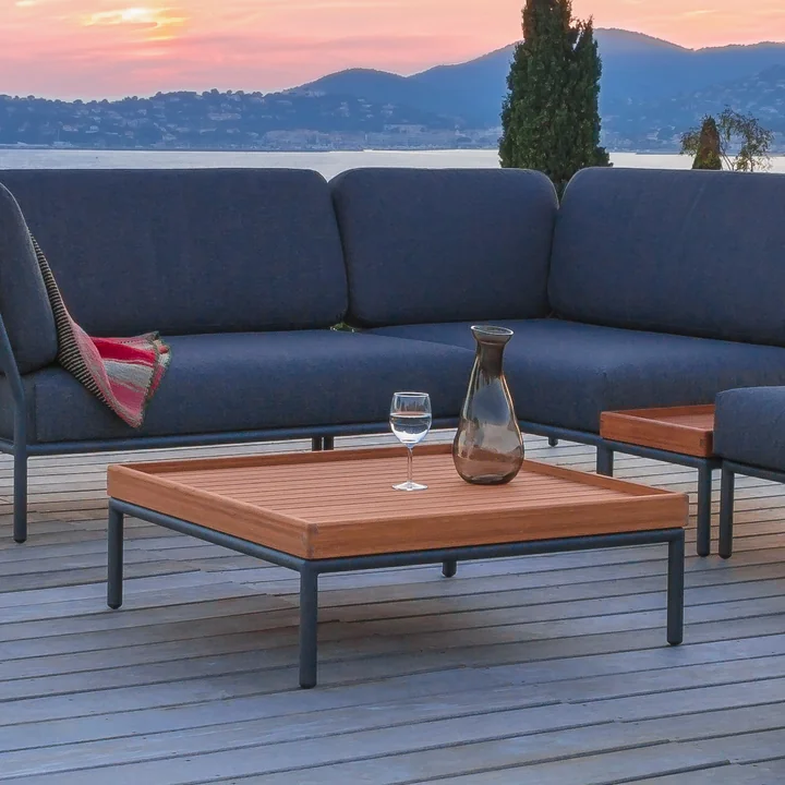 HOUE - LEVEL - LEVEL 2 Coffee table, 81 x 81 cm, bamboo / dark gray