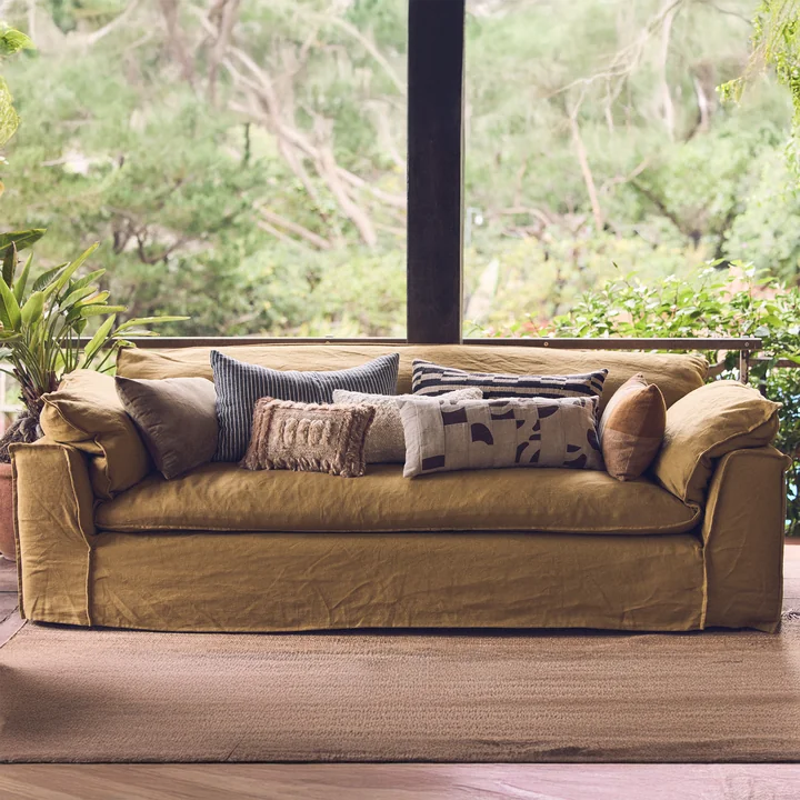HKliving - Nomad Sofa, linen / burnt ochre