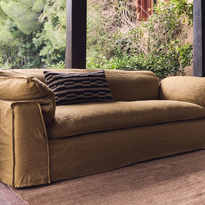 HKliving - Nomad Sofa, linen / burnt ochre