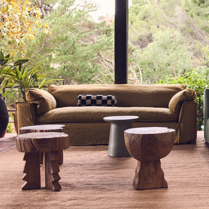 HKliving - Nomad Sofa, linen / burnt ochre