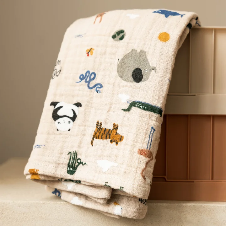 LIEWOOD - Lewis muslin cloths made from organic cotton, Around the world, sandy