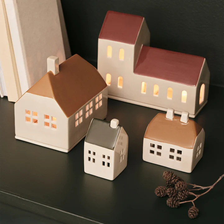 Broste Copenhagen - Bo Christmas tree decoration, golden brown / grape leaf green (set of 2)