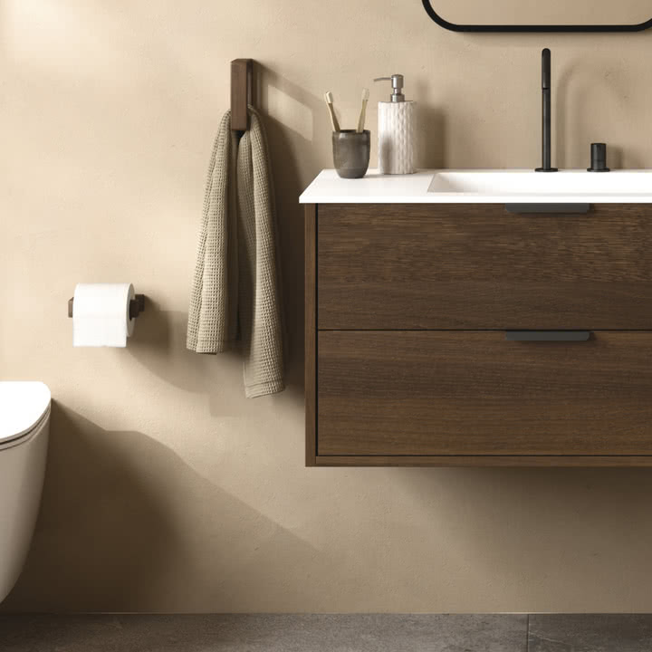 Andersen Furniture - Grip towel rail, dark stained ash