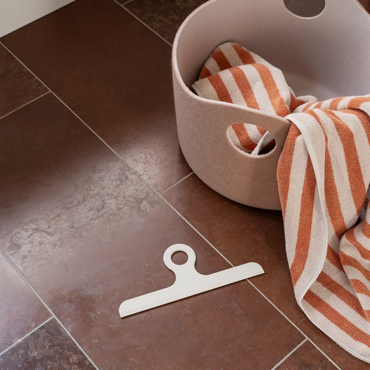 Blomus - Arto Bath towel, 140 x 70 cm, thick stripes, moonbeam / amber brown