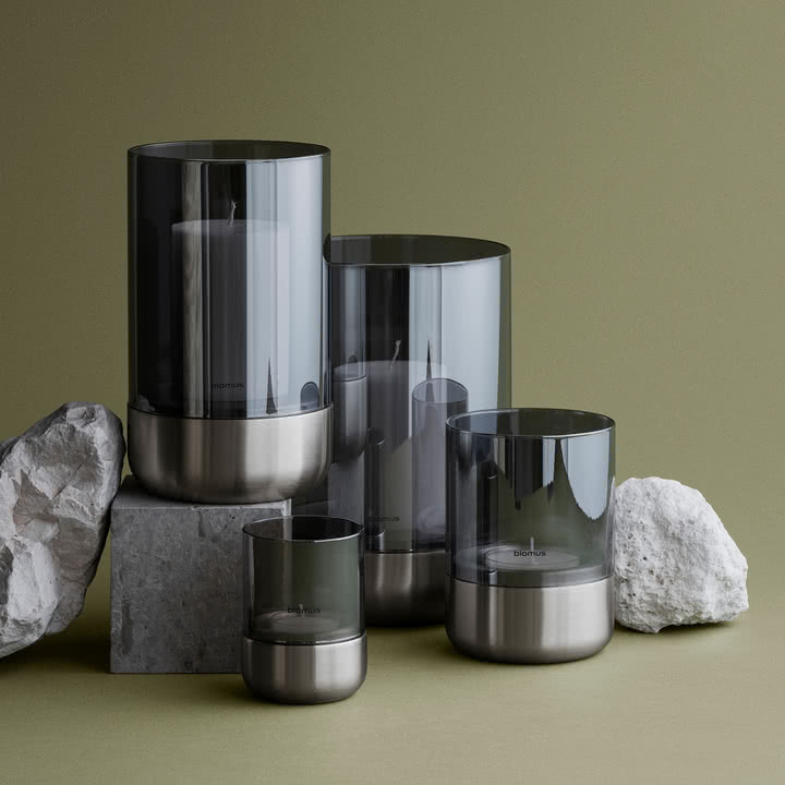 Blomus - Calma Lanterns, smoke / stainless steel matt