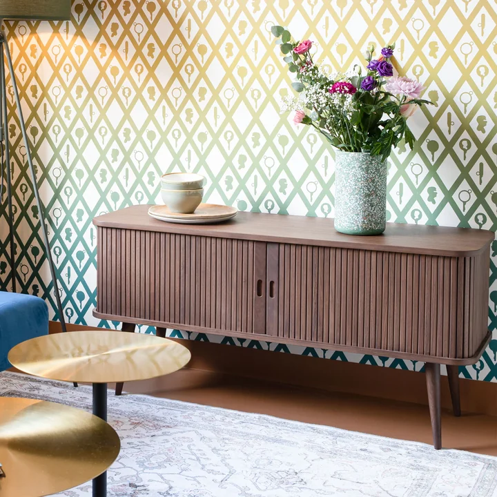 Zuiver - Barbier Sideboard with sliding doors, walnut