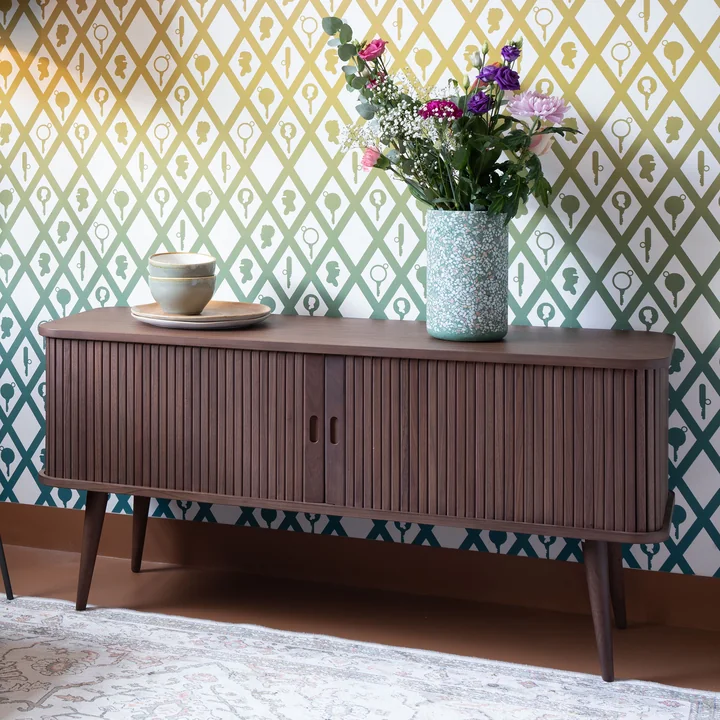 Zuiver - Barbier Sideboard with sliding doors, walnut