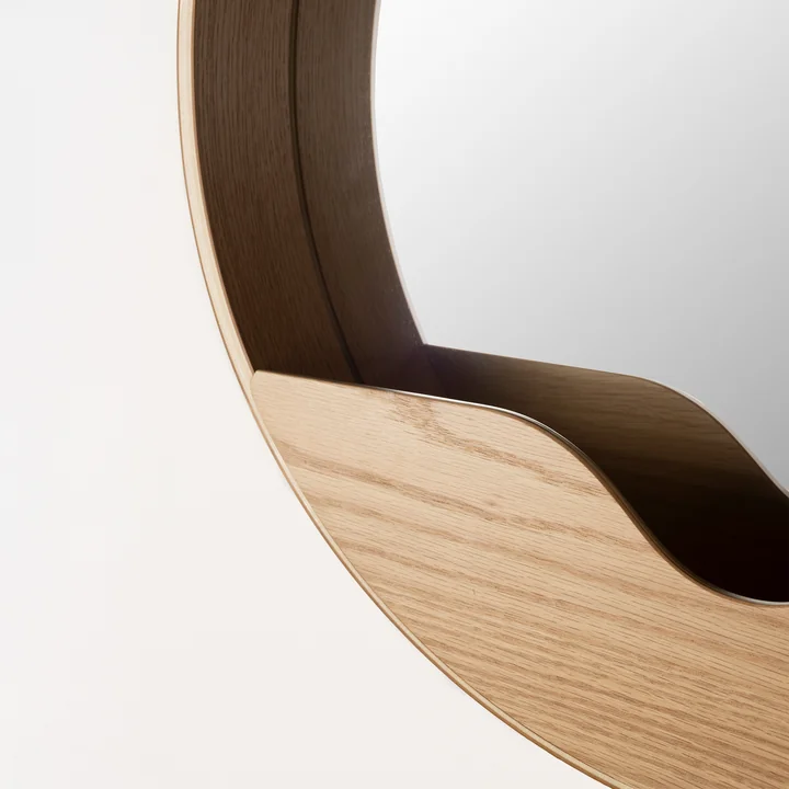 Zuiver - Round Wall Wall mirror, oak veneer