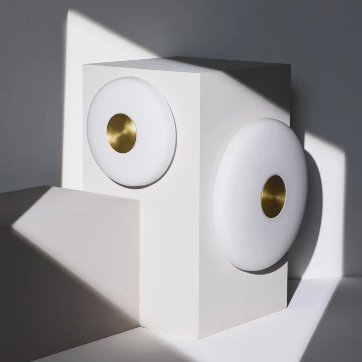 Northern - Glint LED wall lights, opal white / brass