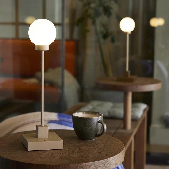 Northern - Snowball LED table lamp with rechargeable battery, gray beige