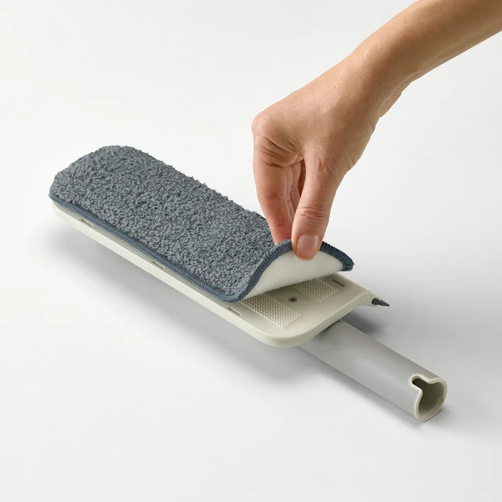 Joseph Joseph - CleanTech 2-in-1 microfiber window wiper and squeegee, stone