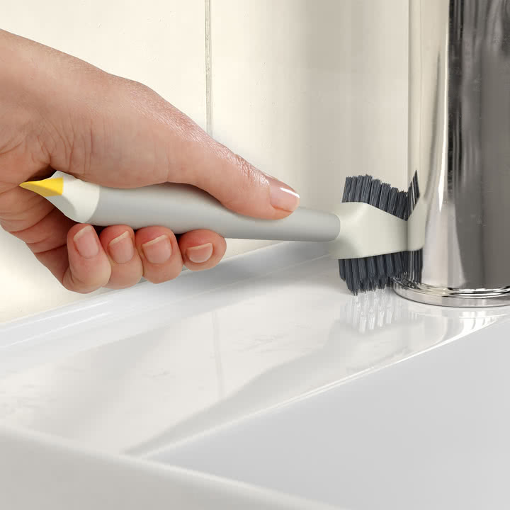 Joseph Joseph - CleanTech 3-in-1 small cleaning brush with handle, light stone
