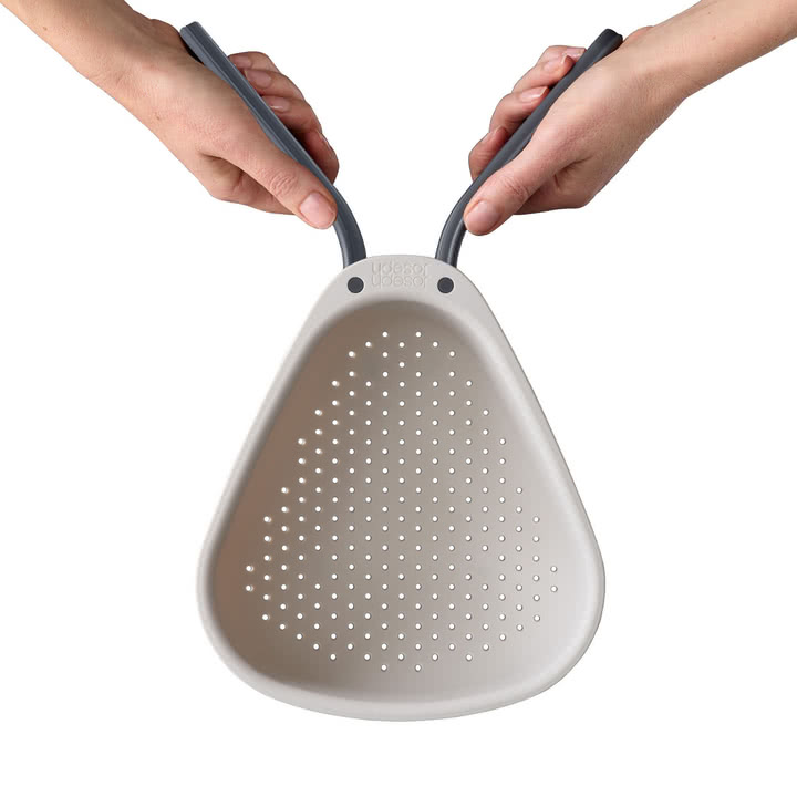 Joseph Joseph - Droplet Kitchen colander with foldable handles, large, stone
