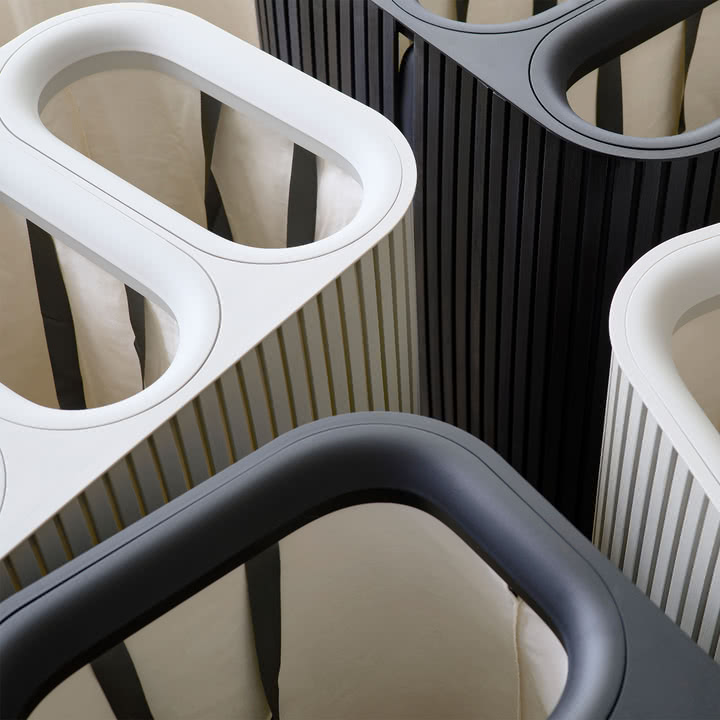 Joseph Joseph - Tota Luxe Laundry separation baskets 90 l, bamboo ecru and black