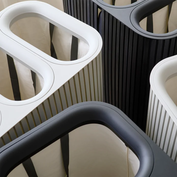 Joseph Joseph - Tota Luxe Laundry separation baskets 90 l, bamboo ecru and black