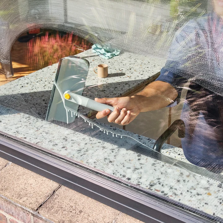 Joseph Joseph - CleanTech 2-in-1 microfiber window wiper and squeegee, stone