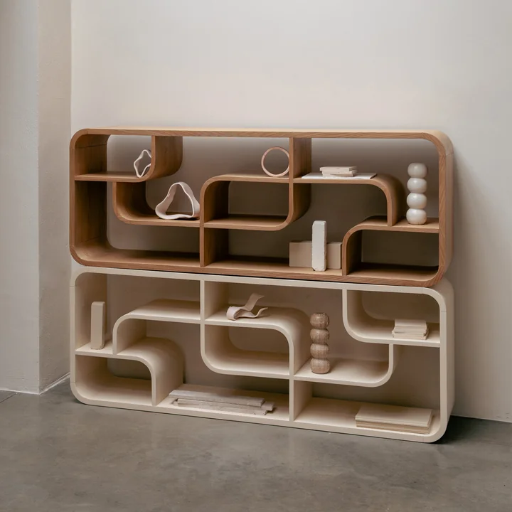 Zuiver - Seven Shelf, natural oak and beige