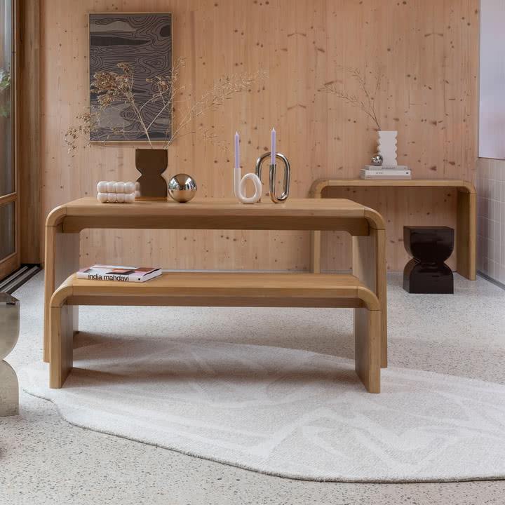 Zuiver - Brave Bench and dining table, natural oak