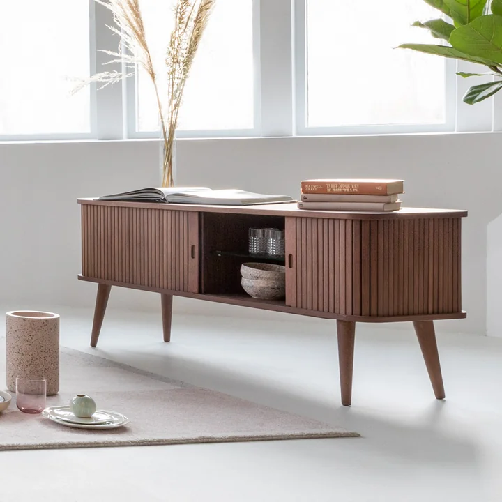 Zuiver - Barbier Sideboard with sliding doors, walnut