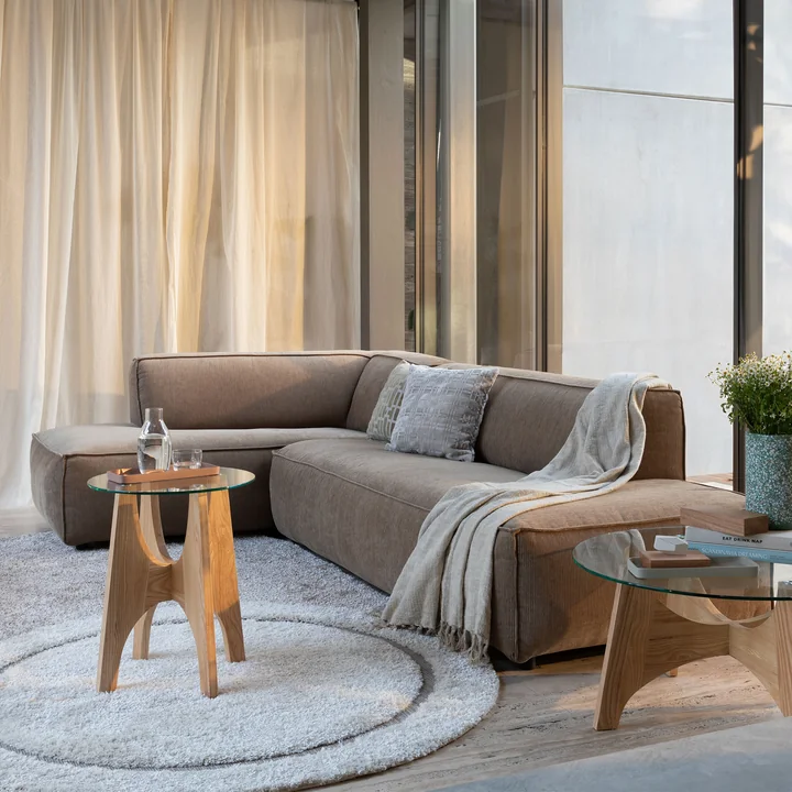 Zuiver - Fat Freddy Rib Corner sofa, left / caramel