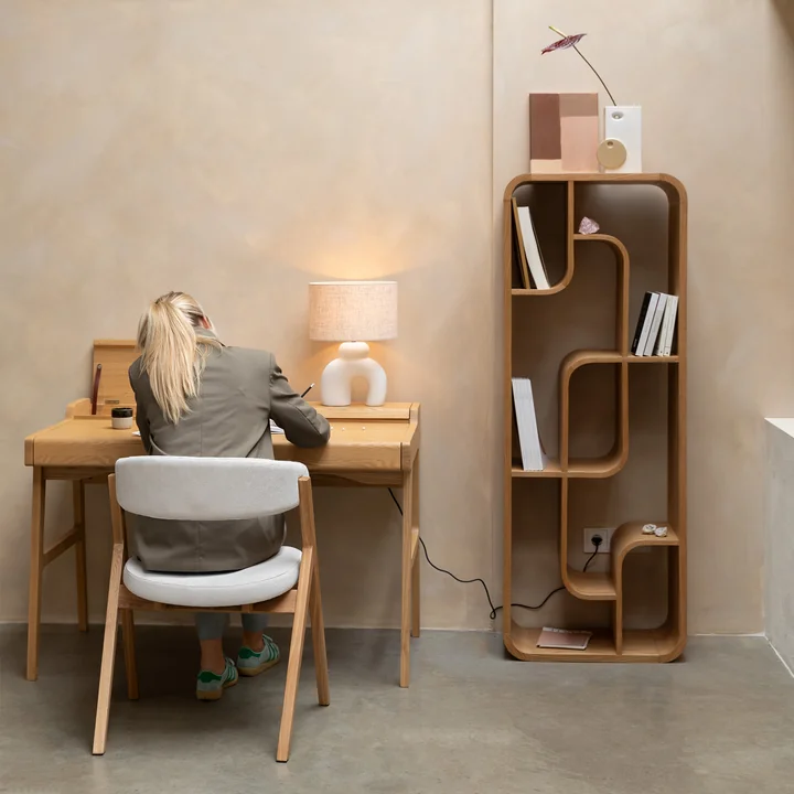 Zuiver - Kaat Desk and Seven shelf, oak