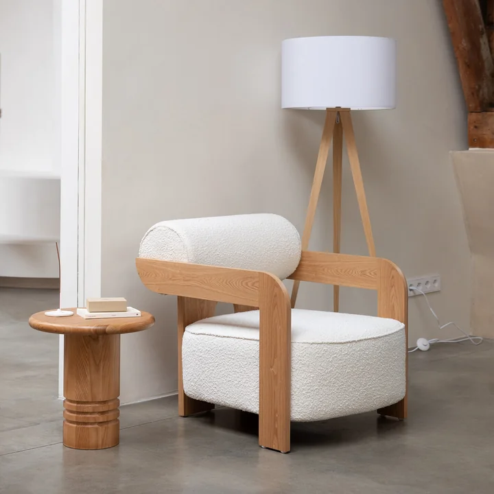 Zuiver - Tripod Wood floor lamp, oak / white