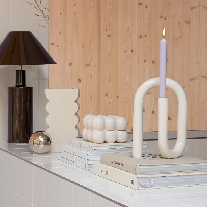 Zuiver - Tubo Candlestick, large / beige