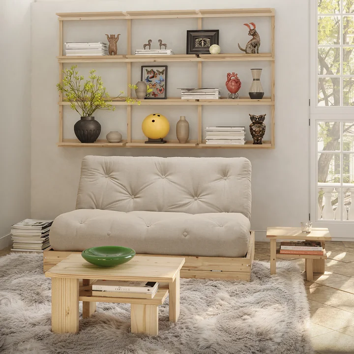 Karup Design - Japan coffee table and side table, natural pine, Flip Raw daybed