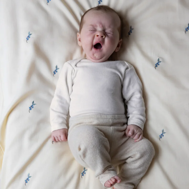 Cam Cam Copenhagen - Embroidered baby bed linen, 70 x 100 cm, blueberries