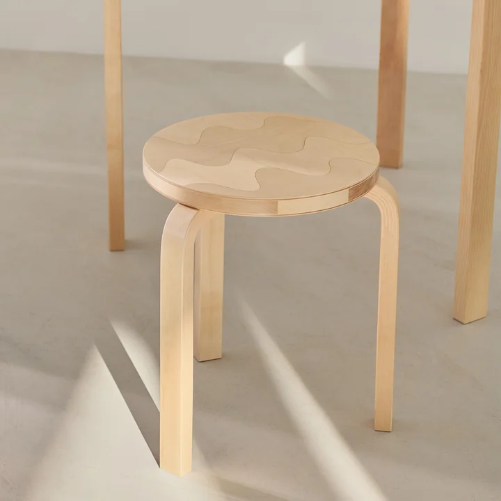 Artek - 60 Stool, lokki, natural birch