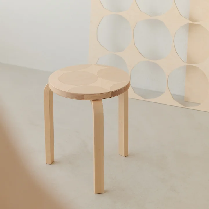 Artek - 60 Stool, kivet, natural birch