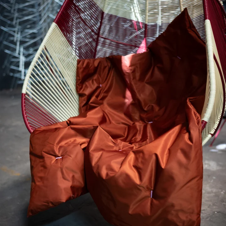 Acapulco Design - Acapulco hanging chair, CDMX_2, white / burgundy red