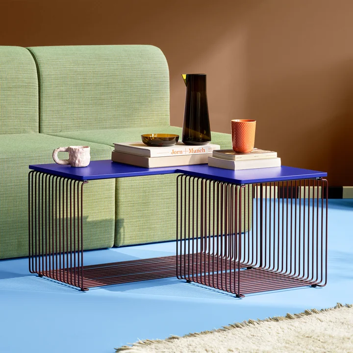 Montana - Panton Wire Shelf / side table and extended shelf, black-red