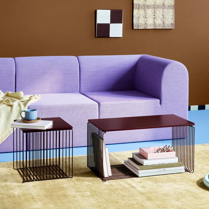 Montana - Panton Wire Shelf / side table and extended shelf, black-red